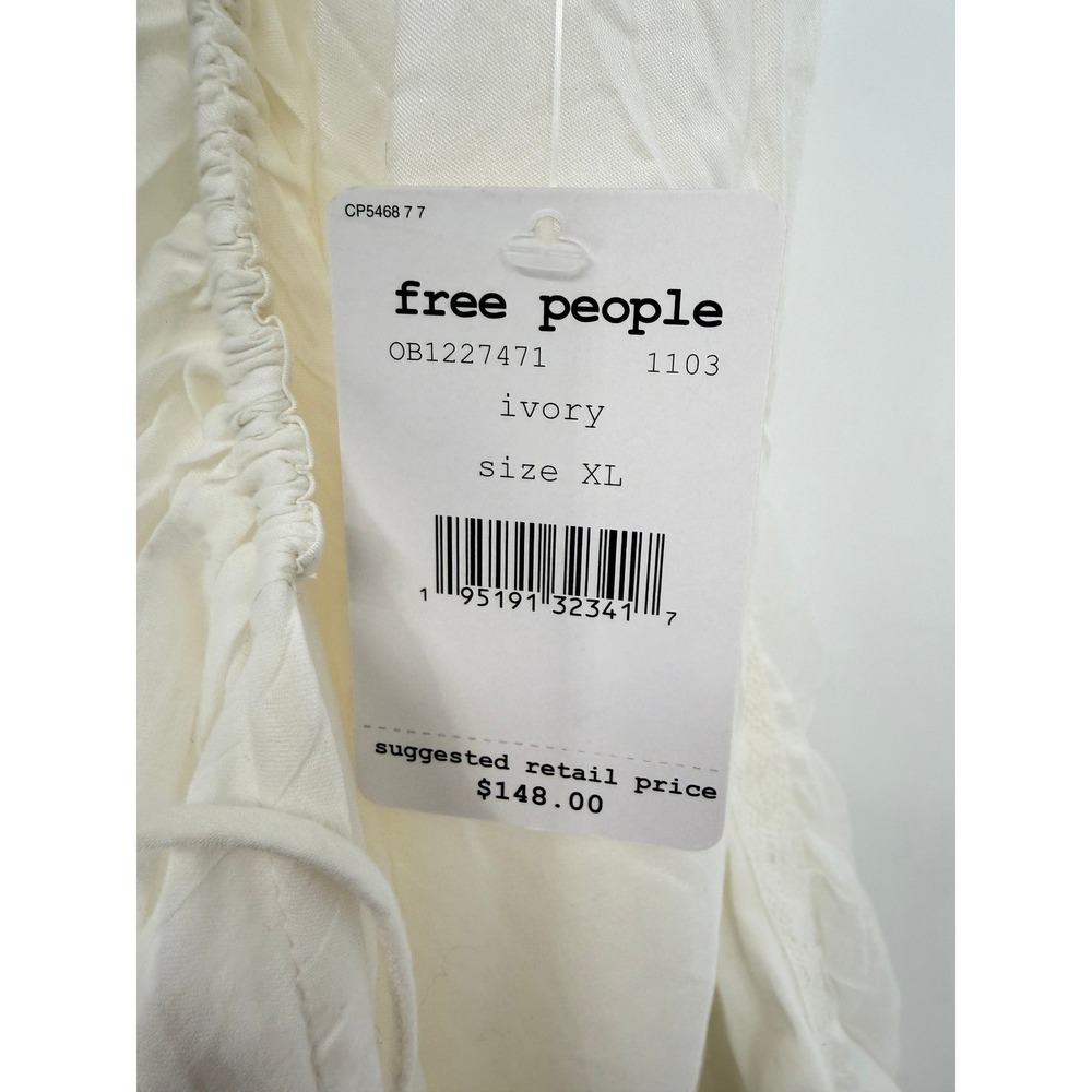 NEW Free People Ivory Haley Voile & Lace Trapeze Mini Dress XL Boho OB1227471 - Picture 7 of 12